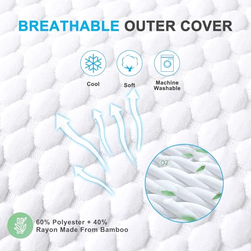 Cooling Shredded Memory Foam Bed Pillows, Queen Size, Set of 4, 20 x 30 in - view 6