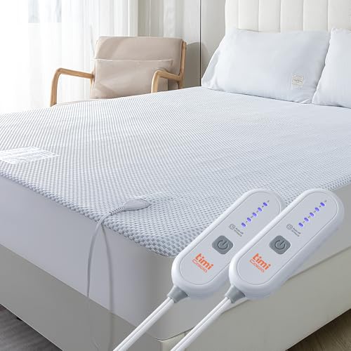 Heated Mattress Pad King - Electric Mattress Pad Cover with Dual Controllers, 5 Heat Settings & 10-Hour Auto Off, Deep Pocket Bed Protector for All Seasons, 78"x80"