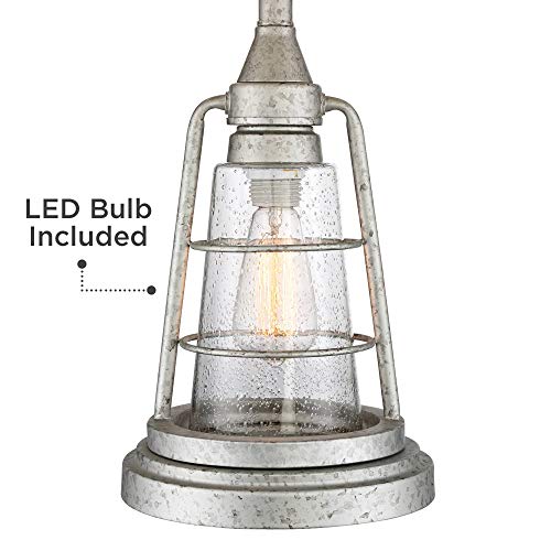 Fisher 28.75" Tall Table Lamp Galvanized Metal Night Light Lantern LED - view 5