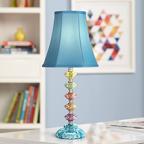 Bohemian Blue 21" High Table Lamp Glass Teal Stacked Traditional Colored - view 2