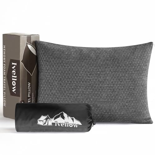 Memory Foam Travel Pillow Compressible Camping Pillow for Sleeping Shredded Memory Foam Pillow Compact Firm Supportive Travel Pillow for Adults Kids Outdoor Backpacking Hiking Essential Gear-S