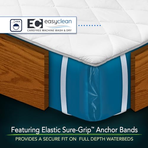 Quilted Comfort Waterbed Anchor Band Mattress Pad - King - view 4