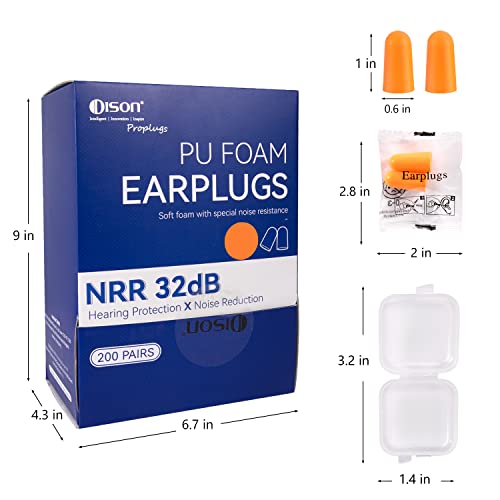 200Pairs Foam Ear Plugs for Sleeping,32dB,Orange - view 5
