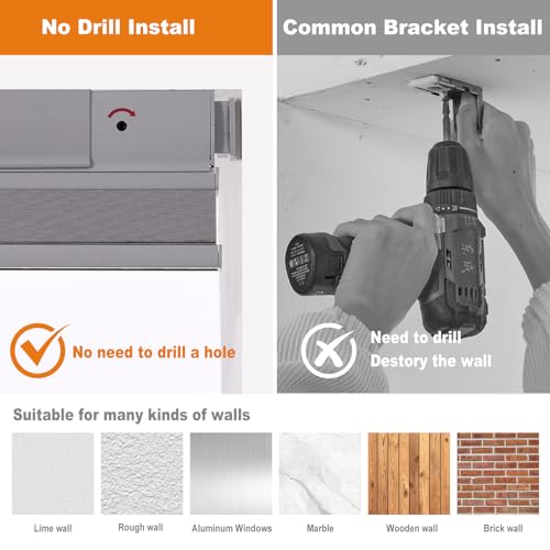 No Drill Blackout Cellular Shades for Windows,Grey,22" w x 64" h - view 4