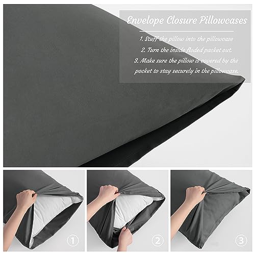 Body Microfiber Pillowcases, Set of 2, Dark Grey - view 2