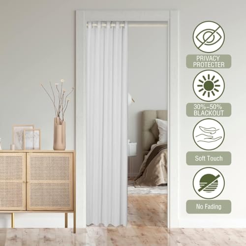 Cute Cat Door Curtain Autumn Maple Leaves Tree Doorway Curtain Wild Butterfly Darkening Blackout Curtain Blue Night Moon Drape for Bedroom Privacy 1 Panel 34" W X 80" L - view 4