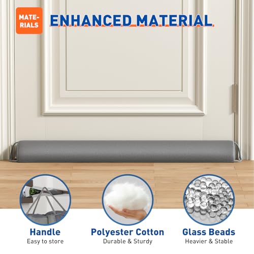 Triangular Weighted Door Draft Stopper 36 Inches, Gray - view 3
