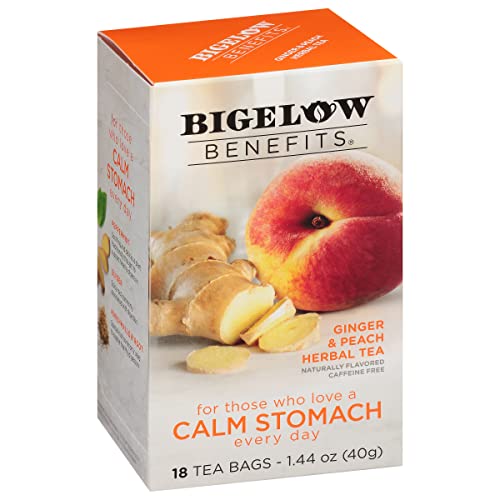Benefits Calm Stomach Ginger Peach Herbal Tea, 18 Count