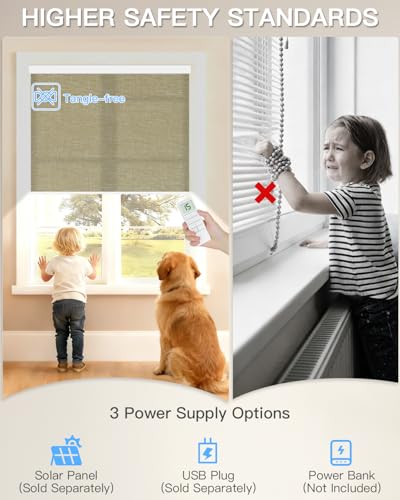 Motorized Roller Shade, Light Filtering Smart Blind with Remote - view 4