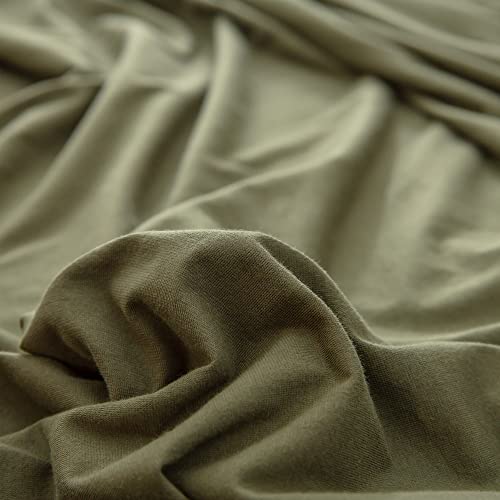 Jersey Knit Pillow Cases Solid Olive Green Standard - view 3
