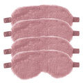 Fluffy Sleep Mask 4 Pack - Plush Blackout Eye Masks for Sleeping, Soft Blindfold with Silky Back, Cozy Gifts for Women Men Travel, Dark Pink