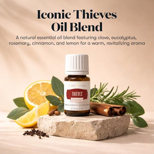 Thieves Vitality Essential Oil Blend | 5 ml | Warm Spicy Herbal Aroma for Diffusers, Massage & Aromatherapy | Clove, Lemon, Cinnamon, Eucalyptus & Rosemary Blend | Seed to Seal Quality - view 2