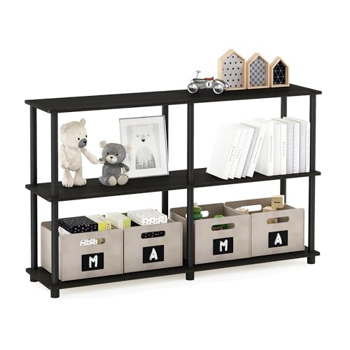 TURN-N-TUBE Storage Shelves, 3-Tier 47.4 Wide Book Shelf, Corner Shelf, Toolless Open Shelves, for Organization and Storage, Living Room, Garage, Home Office, Espresso - view 6