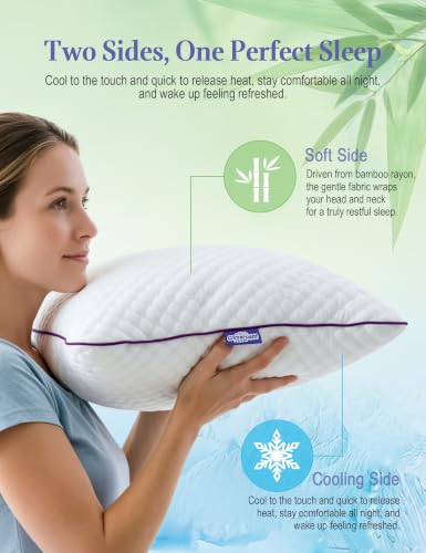 Adjustable Shredded Memory Foam Pillows Queen Size Set of 2 - view 4