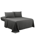 4-Piece Bed Linen Set, Queen, Deep Gray, 1800 Series, Wrinkle & Fade Resistant, Deep Pocket, Luxury Brushed Microfiber Bed Sheets Set