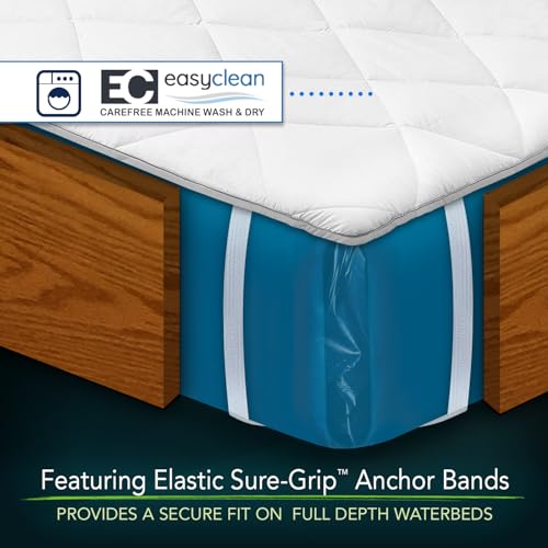The Linen Resource Quilted Comfort Waterbed Anchor Band Custom Fit Mattress Pad Protective Cover Queen - view 4