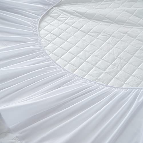 King Size 100% Waterproof Mattress Protector, Quilted Cooling Fitted Bed Mattress Cover Pad, 13"-15" Deep Pocket, Soft and Breathable Noiseless Machine Washable, Vinyl Free (King) - view 6