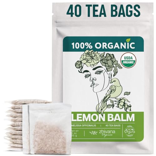 Lemon Balm Tea Organic (40 Microplastic-Free TeaBags) - Melissa Tea for Sleep