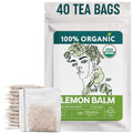 Lemon Balm Tea Organic (40 Microplastic-Free TeaBags) - Melissa Tea for Sleep