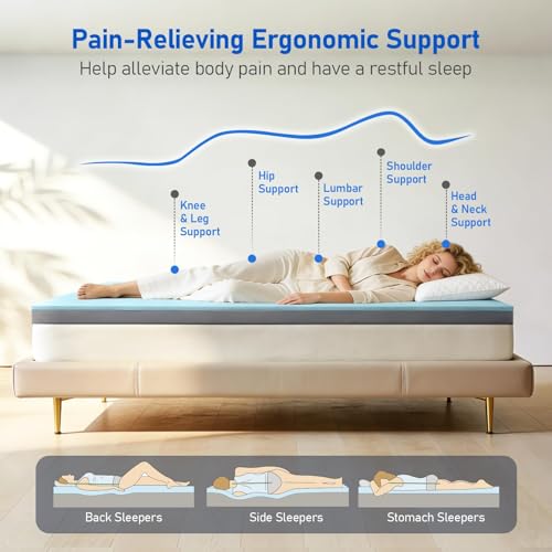 California King Mattress Topper 3-Inch: 2 Firmness Firm & Medium Firm - view 3
