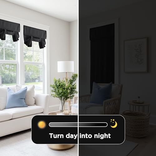 100% Blackout French Door Curtains, Classroom Privacy Window Shade - view 4