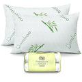 2 Pack Standard Size Rayon Derived from Bamboo Pillow for Sleeping Shredded Memory Foam Bed Pillows for Side, Back and Stomach Sleepers, Soft, Cooling, Adjustable and Washable Cover 20" x 26"