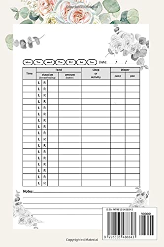 Baby Feeding Tracker: Breastfeeding Tracker -Daily Infant Log for Tracking Breastfeeding, Diapers and Sleep or Activity- Baby Log Book for Newborns - Baby Schedule Tracker- Boho Flower Theme - view 2