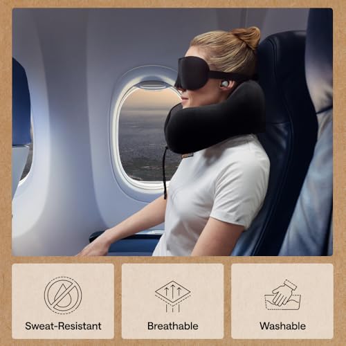 Travel Neck Pillow for Airplanes, Travel Essentials, Black - view 5