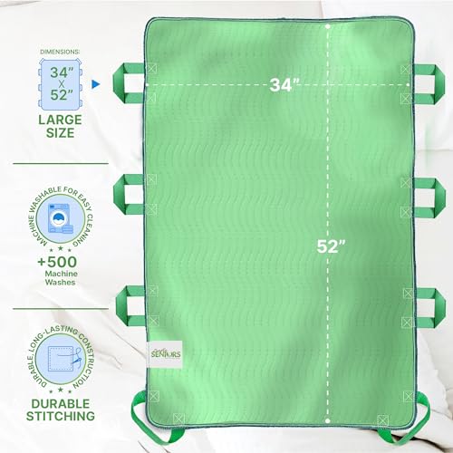 Absorbent Positioning Bed Pads with 8 Handles 34"x52"- 1Pack - view 4