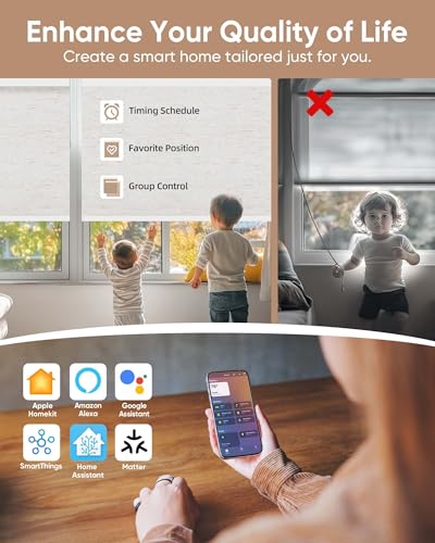 Motorized Blinds with Remote, APP, Voice Control - 100% Blackout - view 4