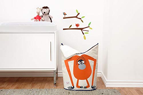 Baby Laundry Hamper, Handles and Lid, Storage Basket, Orangutan - view 5