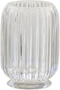 Glass Clear Toothbrush Cup Holder | Clear Tumbler Makeup Brush & Toothbrush Holder for Bedside Table, Bathroom, Vanity