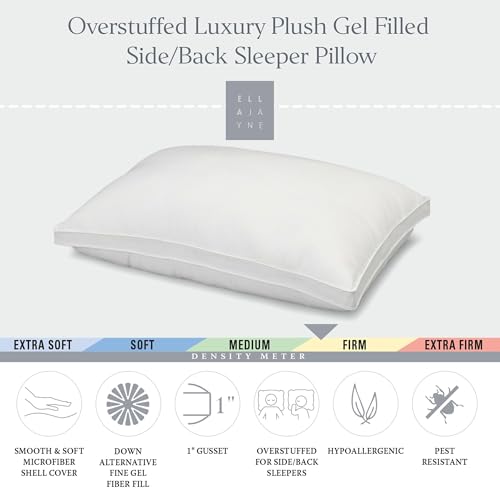 Queen Size Pillows Gel Fiber Firm Washable White Set of 2 - view 4