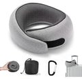Travel Pillows - 100% Pure Memory Foam Neck Pillow for Airplanes, Comfortable Breathable Cover, 360° Support Stowable Pillows for Sleeping, Car, Airport Travel Essentials, Max Grey