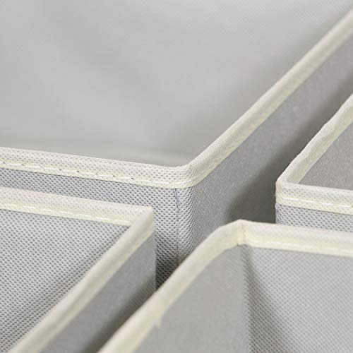 Foldable Cloth Storage Box Closet Dresser Drawer Organizer Fabric Baskets Bins Containers Divider for Clothes Underwear Bras Socks Clothing,Set of 4 Grey 400 - view 4