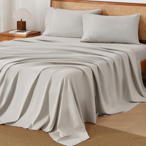Deep Linen Grey King Sheets Set, Breathable & Cooling Sheets