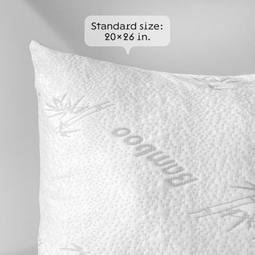Cloud-Like Pillow Protectors with Zipper Standard Size - Breathable Cooling Pillow Covers for Hot Sleeprers - 100% Resistant to Stains, Dust & Dirt (White 2-Pack) - view 6