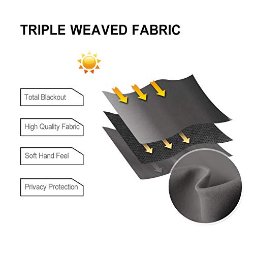 Blackout Curtains-Tie Up Shade for Window Thermal Insulated Room Darkening Rod Pocket Curtains for Kitchen, Dark Grey, W42 X L63 Inches, 1 Panel - view 5