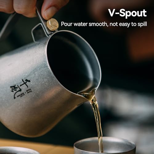 Titanium Tea Set, Portable Kung Fu Tea Pot with 3 Tea Cups, Double-layer Teapot with Strainer, Lightweight Tea Make for Outdoor Camping Backpacking Coffee - view 4