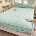 Mattress Cover Fitted Sheet Thickened Cotton Mattress Cover Protector Soft Comfortable Warm Non-Slip Breathable Mattress Topper 360°All-Around Package All-Inclusive for Bedroom,King Size