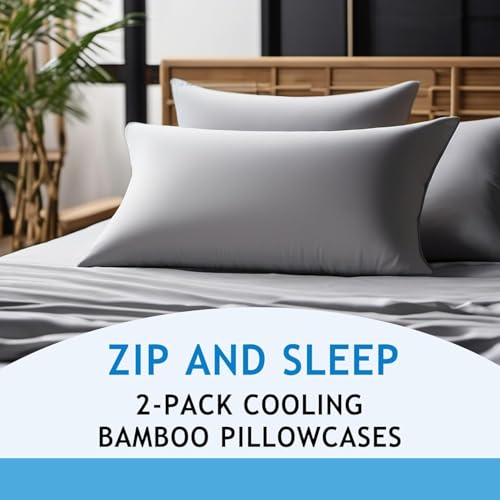 Zippered Pillowcases, Queen Size 30x20, 2 Pack, Cream - view 6
