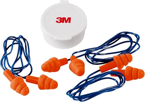Corded Reusable Earplugs, 3 Pack, Noise Reduction Rating (NRR) 25 dB, Easy to Use & Insert, Pliable & Tri-Flange Design Enhances Comfort & Fit, Orange Ear Plugs (90716H3-DC), 3 Pair (Pack of 2) - view 6