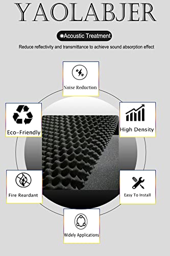 48"X 24"X 2" Egg Crate Foam Panel, Black Sound Proof Foam Panels, Acoustic Foam, Noise Cancelling Foam Studio Foam Panel, Sound Panels Noise Reducing For Walls（1 PCS） - view 4
