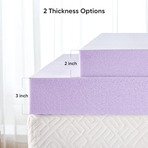 3-inch King Memory Foam Mattress Topper with Lavender Scent, Gel Infused Cooling Mattress Topper, Soft Mattress Topper for Sleeper Sofa, CertiPUR-US Certified - view 6