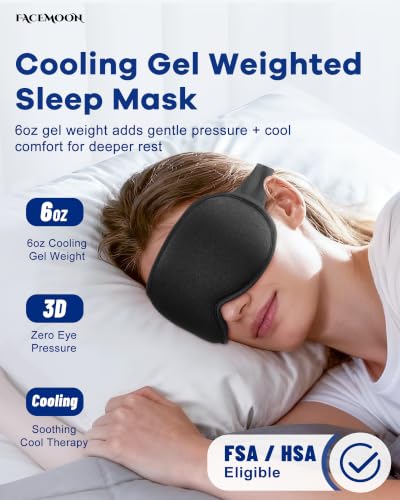 3D Cooling Gel Weighted Eye Mask for Sleeping, 100% Blackout Sleep Mask - view 2