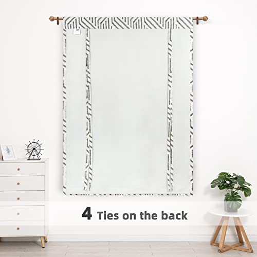 Briony Tie Up Roman Shades Rod Pocket 1 Panel, W45xL63, Black - view 4