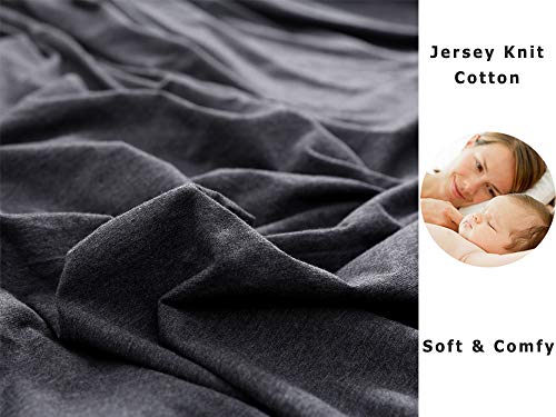 Jersey Fitted Sheet Only Heather Charcoal Grey Queen - view 7