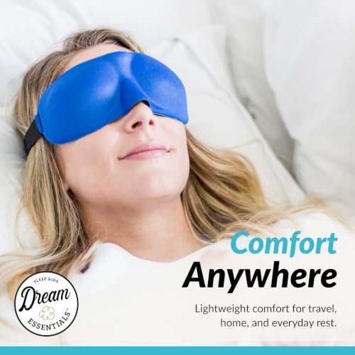 Sweet Dreams Contoured Sleep Mask Kit, Royal Blue Eye Mask for Sleeping with Travel Pouch, Earplugs, Lash Space, Quick Release Strap, Light Blocking Travel Accessories Gift Set - view 3