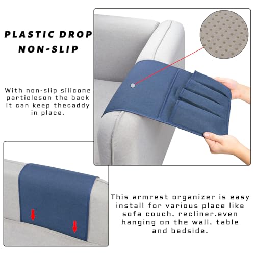 Remote Control Holders for Armchairs, Couch Caddy, Featuring Non-Slip Bases - view 5
