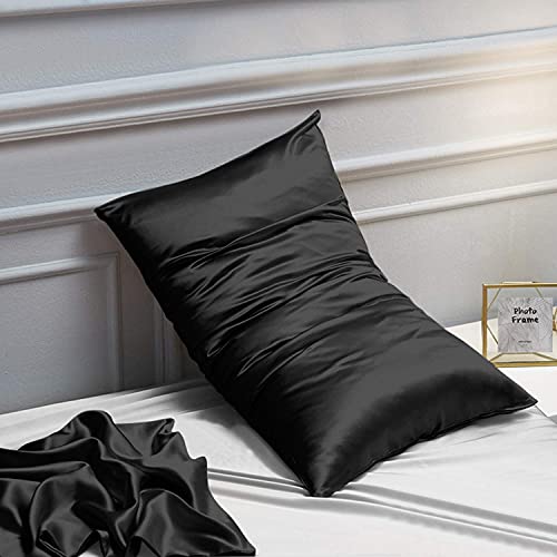 Standard Satin Pillowcases, Set of 2, Black - view 5
